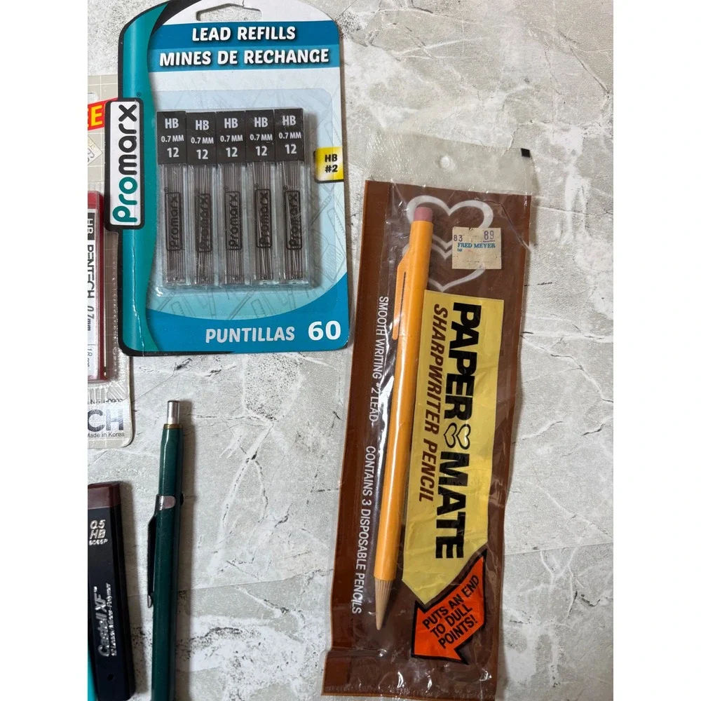 Vintage‎ Pencil Led and Pencil Lot Pentech Pentel PaperMate ProMarx Castell